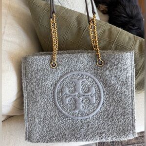 Gray Wool Tote Bag Tory Burch